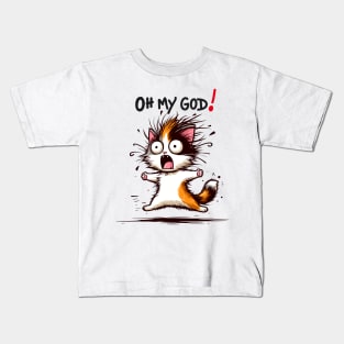 Shocked Calico Cat Kids T-Shirt